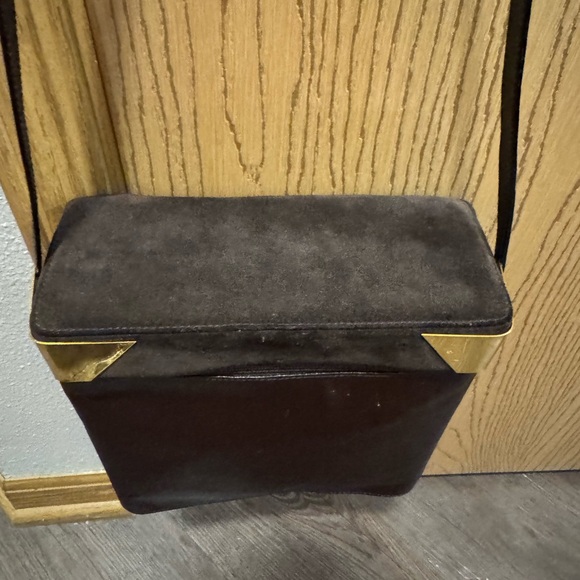 Bally Dark Brown and Charcoal Messenger Bag with Gold Details - Picture 1 of 12